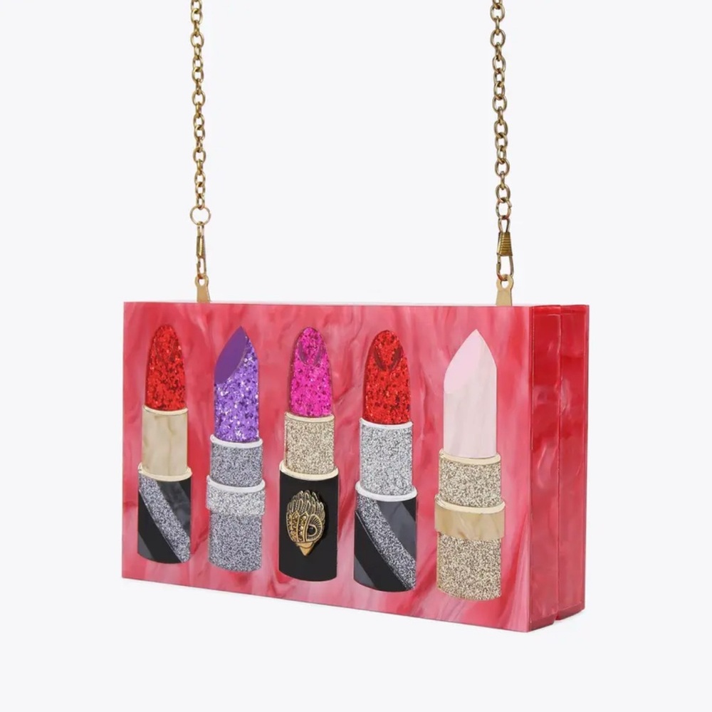 Kurt Geiger Lipstick Clutch with Chain NEW